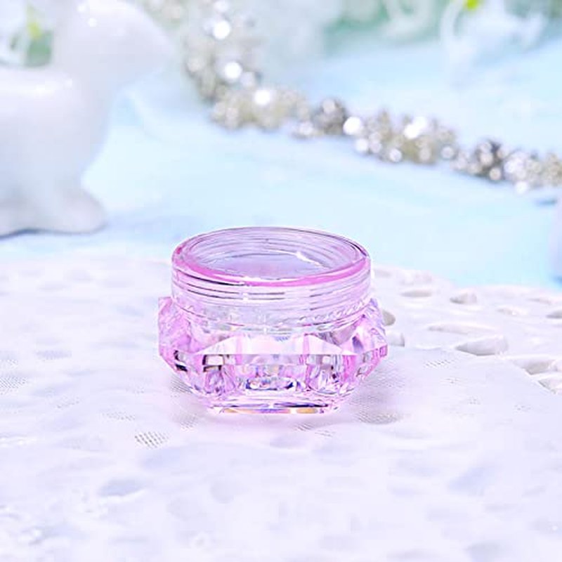 Sunicon Travel Cream Containers Lightweight Portable Empty Lotion Cosmetic Jars Diamond Shape Small Capacity for Business Trip (Pink)