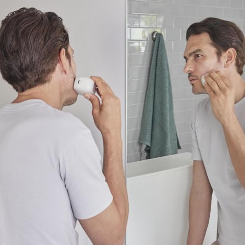 Panasonic ARC5 Palm-Sized Electric Razor, Handheld Luxury Compact Travel Shaver with Upcycled Body, 5-Blade Cutting System, and USB-C Charging, Wet/Dry - ES-PV6A-W