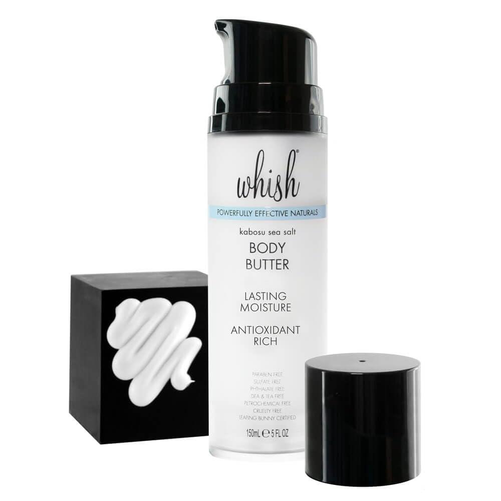 Whish Beauty Body Butter for Women - Moisturizing Body Lotion for Dry Skin - Antioxidant-Rich with Shea Butter, Aloe, & Raspberry Butter - Paraben & Sulfate Free (Kabosu Sea Salt)