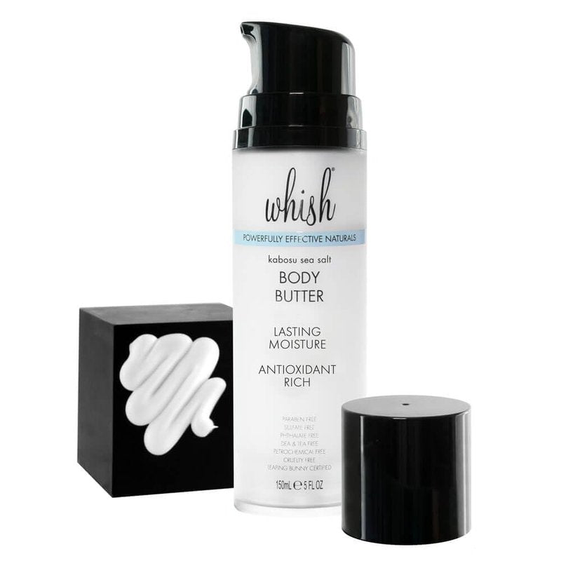 Whish Beauty Body Butter for Women - Moisturizing Body Lotion for Dry Skin - Antioxidant-Rich with Shea Butter, Aloe, & Raspberry Butter - Paraben & Sulfate Free (Kabosu Sea Salt)