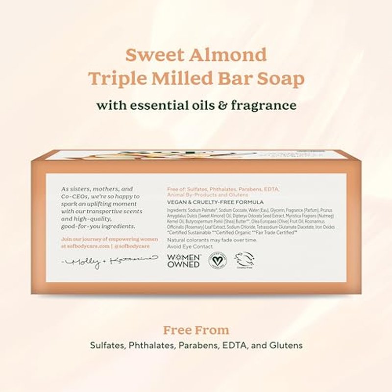 South Of France Shea Butter Bar Soap by SoF Body Care (Formerly Body Care) | Triple-Milled Soap with Shea Butter + Essential Oils | Vegan, Non-GMO Body Soap | 6 oz Bar | 6 Bars