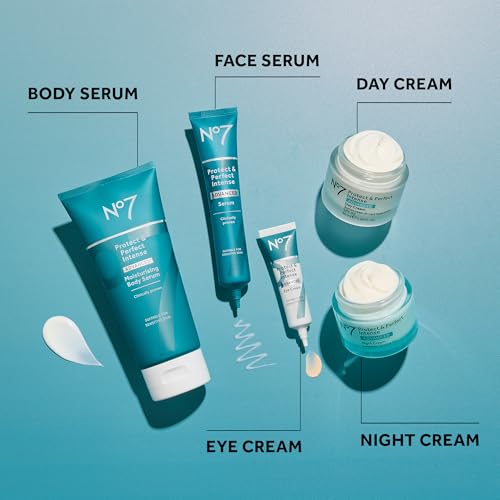 No7 Protect & Perfect Intense Advanced Night Cream - Vitamin E & Shea Butter Face Cream - Fine Line Reducing Moisturizer with Collagen Peptide Technology (1.69 fl oz)