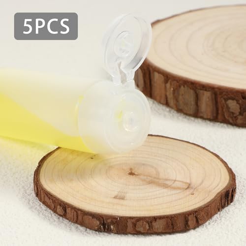 Bewudy 5 PCS Travel Bottles, Refillable Toothpaste Tubes, Small Travel Squeeze Bottles, Refillable Makeup Foundation Container for Toiletries Shampoo Toner Cosmetic