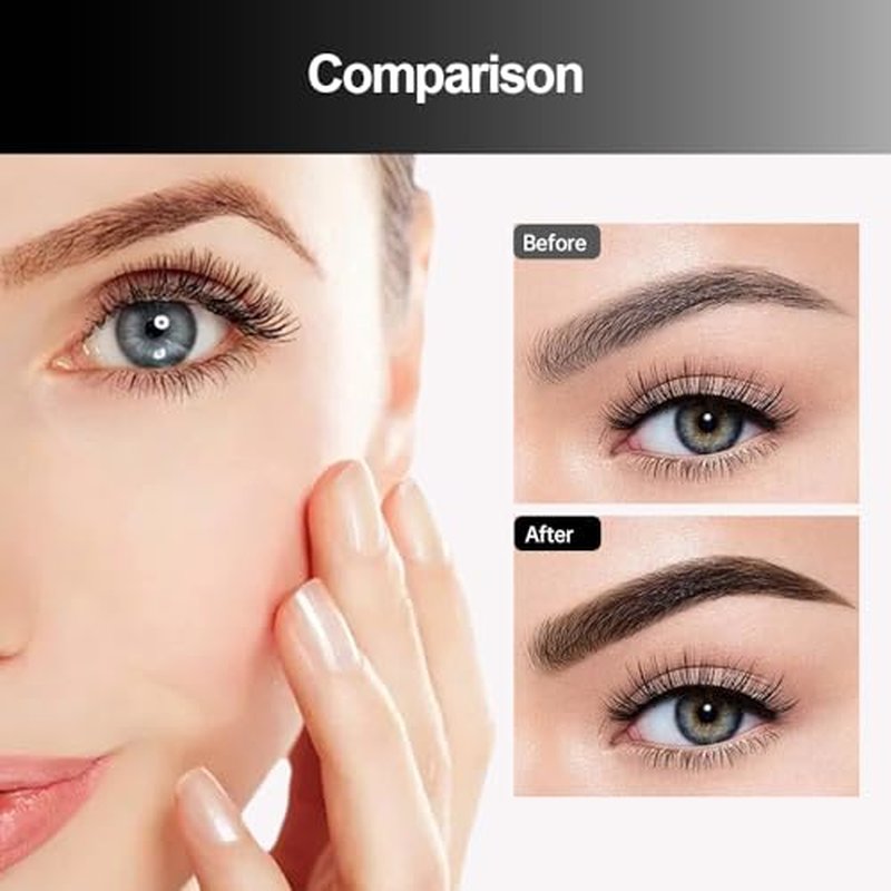 2PCS 4-Head Split Waterproof Eyebrow Pencil, 3D Microblading Eyebrow Pen Eye Brow Pencils with 4 Tip, Creates Natural Looking Brows Eye Eyebrow Makeup Eyebrow Pen for Women, Last All Day (Black)