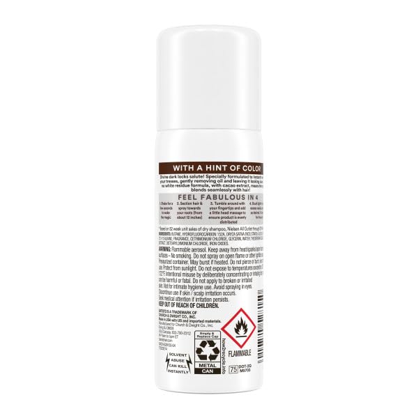 Batiste Dry Shampoo Dark Hair, 3.81 oz. + Mini 1.06 fl. oz.