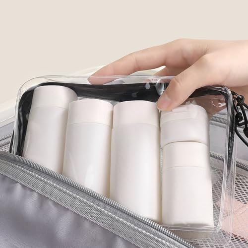 Travel Bottles for Toiletries, 5 Pack Travel Size Containers, TSA Approved Leak Proof Refillable Portable Travel Toiletry Bottles Set with Clear Toiletry Bag for Shampoo Conditioner, Lotion (Green)