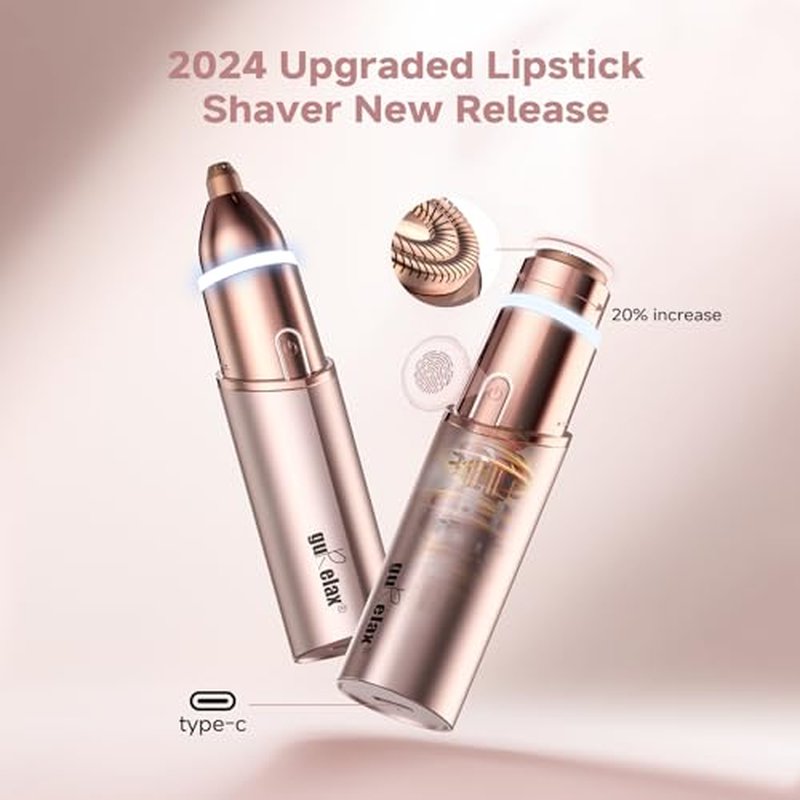 Facial Hair Removal for Women, Facial Eyebrow Trimmer, 2-in-1 Face Shaver, Hair Remover for Lip, Chin, Peach Fuzz(Gen 3 Pro)