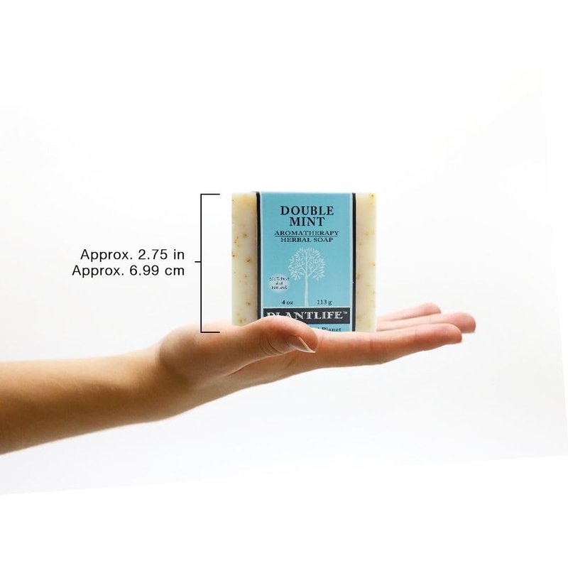 Plantlife Double Mint Bar Soap - Moisturizing and Soothing Soap for Your Skin - Hand Crafted Using Plant-Based Ingredients - Made in California 4oz Bar