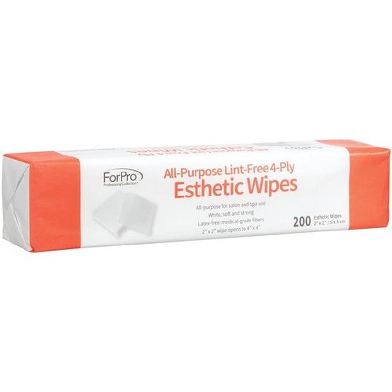 ForPro Professional Collection All-Purpose Lint-Free 4-Ply Esthetic Wipes, for Salon and Spa Use, Soft, Strong and Durable, Latex-Free, 2” x 2”, 200-Count (Pack of 6)