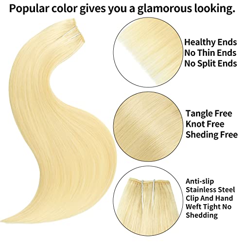 Isheeny Clip In Hair Extensions Real Human Hair Clip In Extensions One Pieces Blonde Seamless Clip In Hair Extensions Human Hair 15Inch Real Hair Extensions Clip In Human Hair 80g