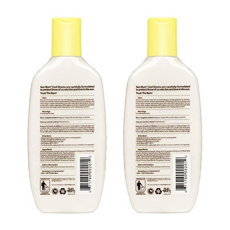 Sun Bum Cool Down Aloe Vera Gel | Vegan After Sun Care with Cocoa Butter to Soothe and Hydrate Sunburn Pain Relief | 8 oz