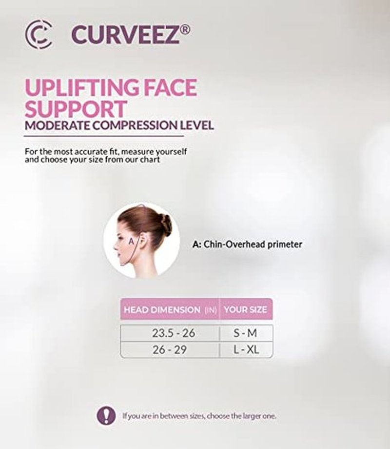 CURVEEZ Face Toning Belt Post Surgery Lipo Compression Chin Strap For Women | Faja Mentonera Reductora para Papada Y Cuello | For Use After Face and Chin Surgery