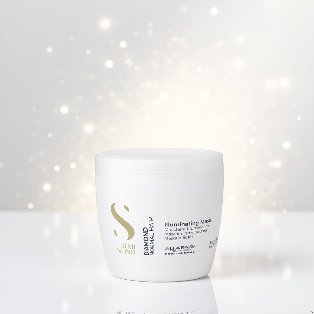 Alfaparf Milano Semi Di Lino Diamond Illuminating Hair Mask - Color Safe Deep Conditioner for Color Treated Hair - Adds Shine and Body - Sulfate, Paraben and Paraffin Free - Professional Salon Quality