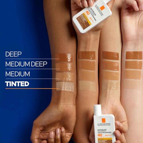 La Roche-Posay Anthelios Tinted Sunscreen, Ultra-Light Fluid Broad Spectrum SPF 50, with Titanium Dioxide Mineral Face Sunscreen, Universal Tint, Oil-Free