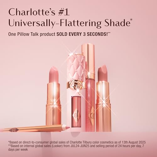 Charlotte Tilbury Hot Lips Lipstick Trio Gift Set - 3 Full-Size Matte Revolution Lipsticks with Iconic Hot Lips Makeup Bag - Holiday Beauty Gift Set with Red Carpet Red, Pillow Talk & M.I. Kiss