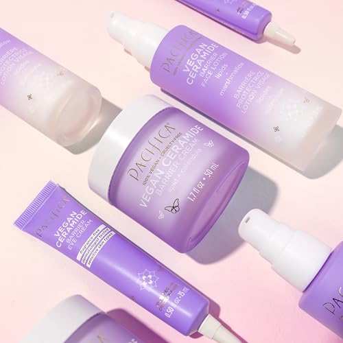 Pacifica Face Cream - Vegan Ceramide Barrier Cream w/Niacinamide & Shea Butter - Hydrating Daily Face Moisturizer Fragrance Free for Sensitive Skin, Vegan, Clean Beauty Allergy & Dermatologist Tested