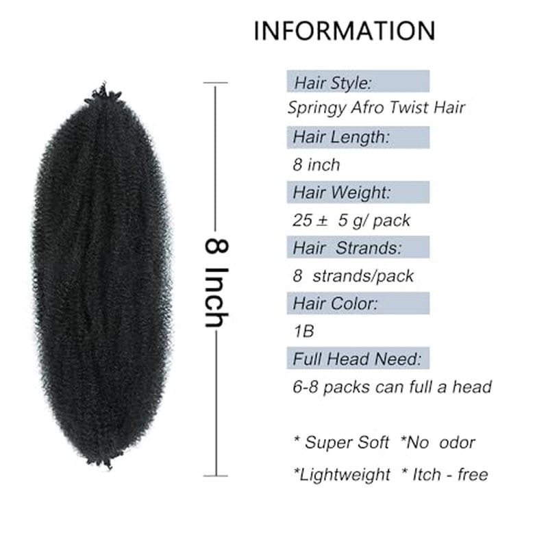 Parceria 30 Inch Springy Afro Twist Hair 8 Packs Marley Twist Braiding Hair Pre-fluffed Spring Twist Hair Afro Twist Hair Marley Hair for Faux Locs (30 Inch (Pack of 8), T1B/30/27# Marley Twist)