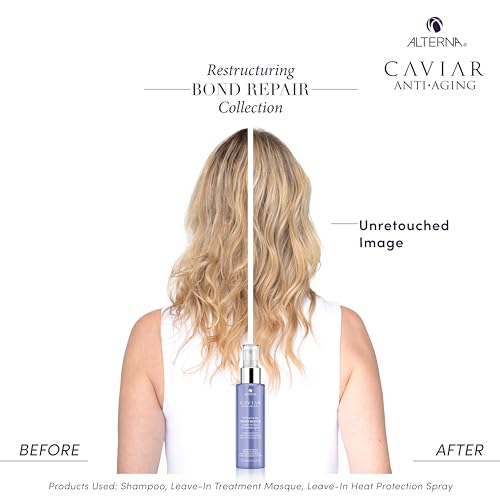 Alterna Caviar Anti-Aging Restructuring Bond Repair Leave-in Heat Protection Spray, 4.2 Fl Oz, Strengthens and Protects Damaged Hair