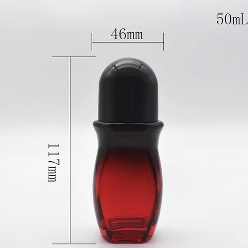 BFLCTTBD 2pcs 50ml Glass Bottle Roller Ball Large Empty Roller Bottles Refillable Rollerball Bottles for Perfume Essential Oils Deodorant