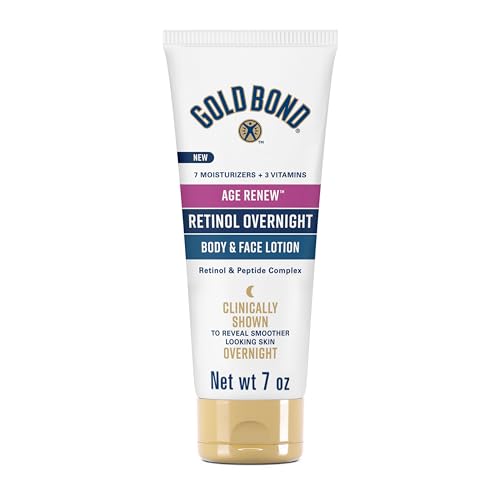 Gold Bond Age Renew Retinol Overnight Body & Face Lotion and Diabetics' Dry Skin Relief Body Lotion Bundle, 13 oz. Each