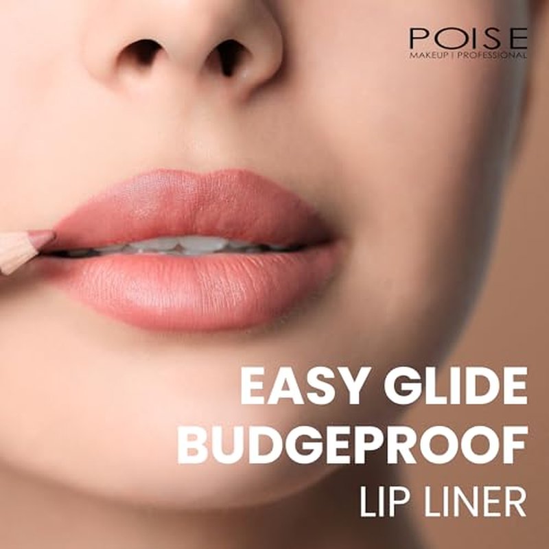 POISE Makeup Lip Liner Pencil | Long-lasting Water-resistant Lip Color Pencil, CINNAMON (nude beige)