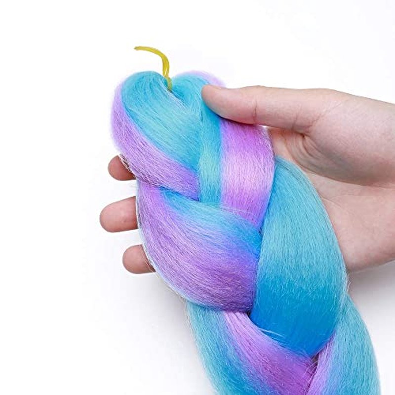 24" Ombre Jumbo Braiding Hair Extensions Jumbo Braid Hair Ombre Long Jumbo Braids For Box Twist Braid Crochet Hair High Temperature 3 Tone Colored (3 Bundles, Dark Green to Green)
