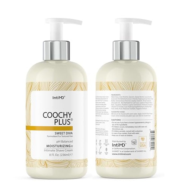 IntiMD COOCHY PLUS (2 Pack) Intimate Shave Cream Rash-Free With MOISTURIZING+ 8oz