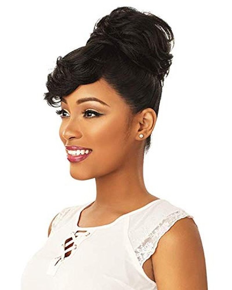 SENSATIONNEL synthetic hair INSTANT BUN WITH BANGS - CARLA - 1B