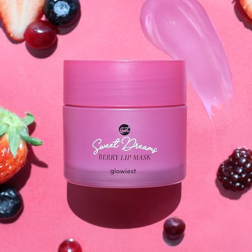 glowiest Sweet Dreams Overnight Lip Mask- Nourishing, Plumping and Hydrating Lip Balm | glowiest Sweet Dreams Lip Sleeping Mask | Hyaluronic Acids+Vitamin C+Shea Butter+Antioxidants l Berry - 0.7 oz.