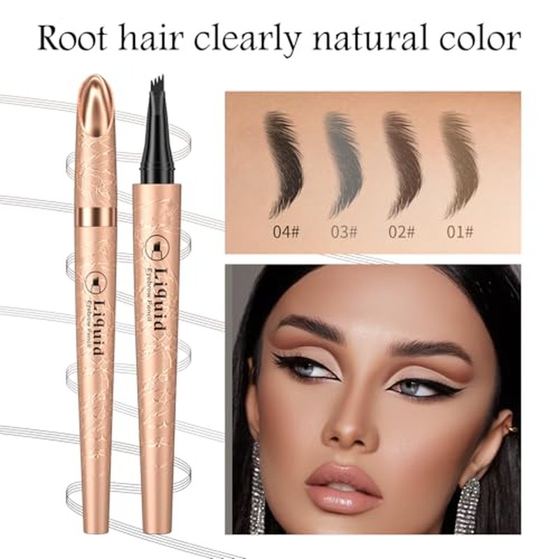2 Pcs 2024 New Magic Eyebrow Pencil: 3D Waterproof Eyebrow Pen for Long-Lasting Wear, Delicate Microblading Eyebrow Pencil for Fine Natural Strokes (Dark coffee)