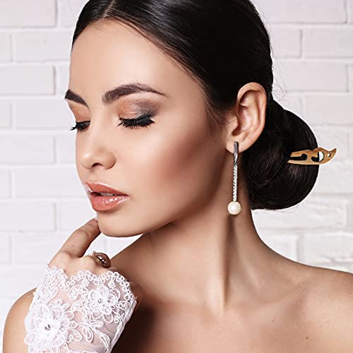 8 Pieces Wooden Hair Sticks Japanese Hair Chopstick for Women Bun Maker, Chinese Chopstick Hair Pins for Women Long Hair Handmade Chignon Maker Hair Accessories (Chic Pattern)