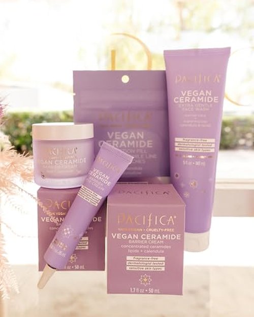 Pacifica Face Cream - Vegan Ceramide Barrier Cream w/Niacinamide & Shea Butter - Hydrating Daily Face Moisturizer Fragrance Free for Sensitive Skin, Vegan, Clean Beauty Allergy & Dermatologist Tested