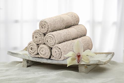 Premium Wash Cloths Pack of 12 (13" x 13" Inches)- 100% Combed Ring Spun Cotton WashCloth - Luxury Washcloths – Ultra Soft Face Towels - Highly Absorbent Wash Cloth for Face (Grey) (Taupe)