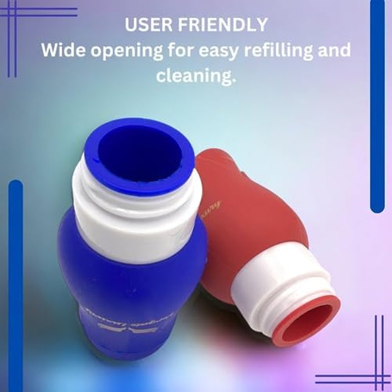Vorgato Luxury- Silicone Travel Bottles for Toiletries - 3oz Travel Size Bottles - Silicone Travel Bottles - TSA Approved Travel Bottles - Refillable Travel Bottles (Blue, Red, Fuschia,Yellow)