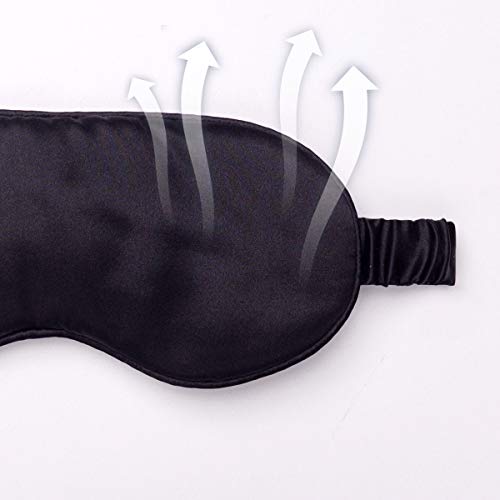 Silk Sleep Mask Light Blocking Luxury 100% Mulberry 19mm Silk Eye Mask Eye Cover Blindfold Ultra Soft Light & Comfy Anti Aging Skin Care with Travel Bag Gift Package