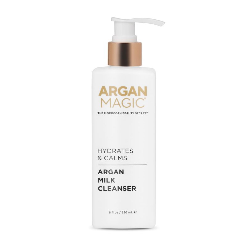 Argan Magic Hydrates & Calms Argan Milk Cleanser - Gently Cleanses and Removes Built-Up Oil and Dirt | Hydrates, Calms, and Soothes | Paraben Free (8 Fl Oz)