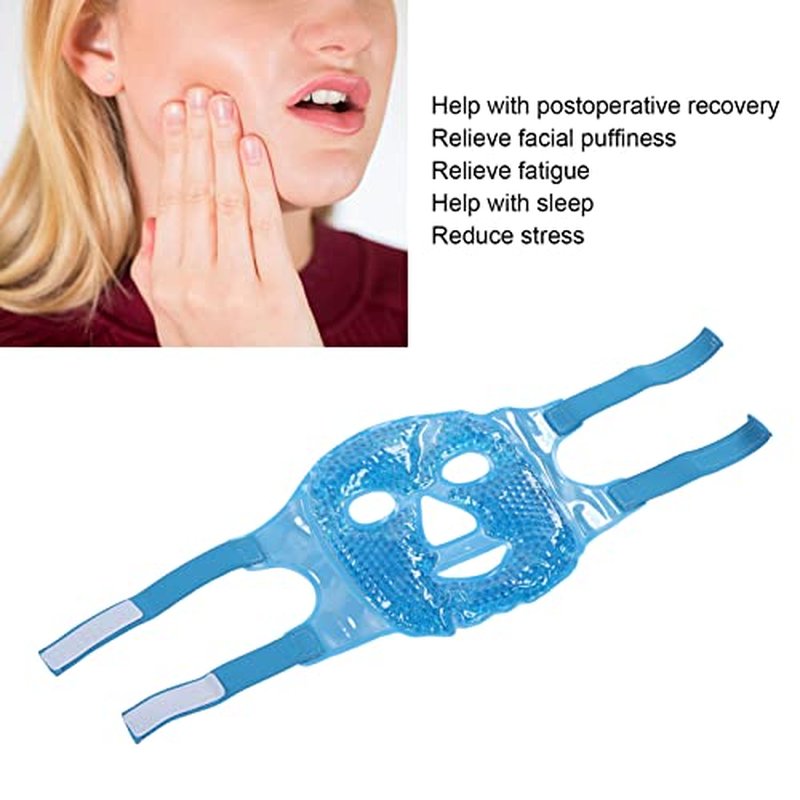 Face ice Pack ice Pack for Face Cold Face Mask Cold Face Eye Mask Ice Pack Reduce Face Puff Gel Beads Hot Heat Cold Compress Pack Face for Reusable for Post Laser Care (Dark Blue)