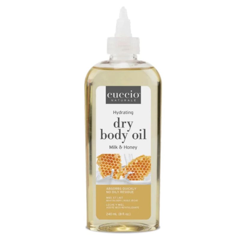 Cuccio Naturale Dry Body Oil Refill 240ml (8oz) – Milk & Honey, Lightweight Non-Greasy Hydrating Body Oil for Smooth, Radiant Skin, Nourishing Moisturizer for All Skin Types, Salon & Home Use