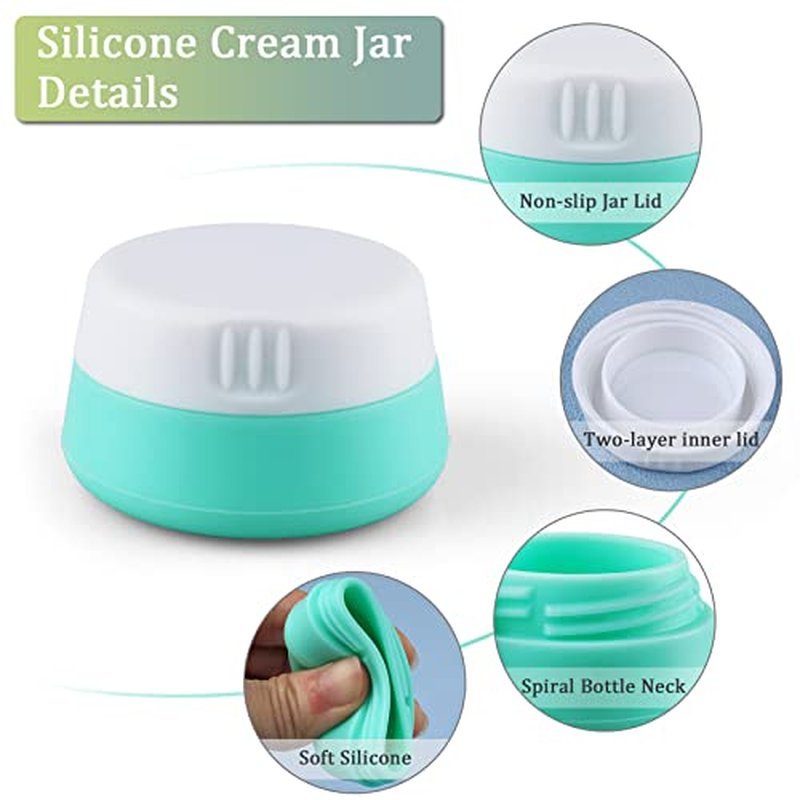 Cosywell Small Travel Containers Plastic Travel Jars for Creams TSA Approved Refillable Cosmetic Containers Leak-proof Travel Size Containers with Lid for Lotion Makeup Cosmetics 6 Pieces