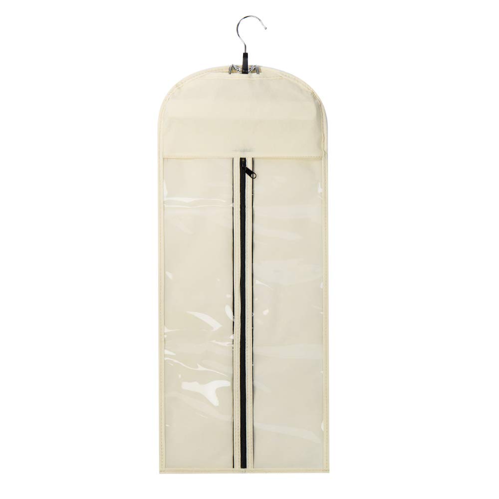 Hairro Portable Hair Extensions Carrier Non-woven Dust-proof Storage Case with Wooden Hanger for Human Hair Extensions, 26 Inch Off White