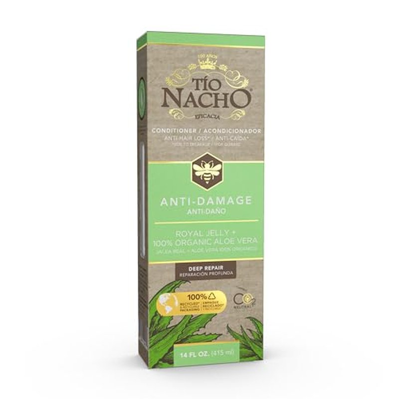 Tio Nacho Aloe Vera Deep Repair Conditioner: 100% Organic Aloe Vera and Royal Jelly, Repairs and Protects Hair, Vegetable Keratin for Softness and Shine, Paraben and Salt-Free - 14 Oz