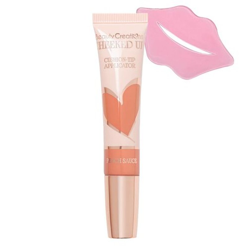 Glam Lux Beauty Bundle Beauty Creations Flawless Stay Liquid Blush Cheeked Up Dewy Blush Wand Natural Glow Lightweight Non-Greasy Blendable Lasts all Day w/Collagen Lip Mask (Peach Sauce, 12g)