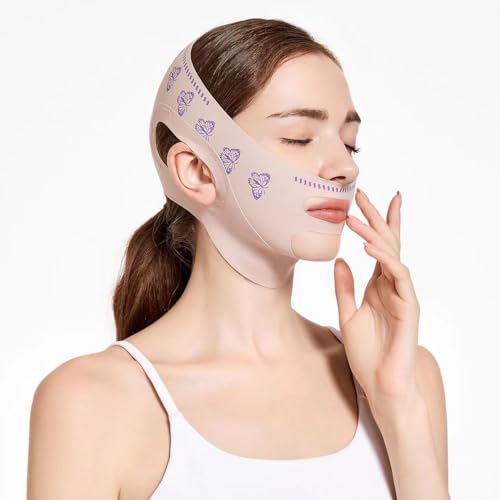 MZLUWM Beauty Face Sculpting Sleep Mask, Double Chin Reducer,V Shaped Slimming Face Mask, Reusable Facial Shaped UP Lift Mask- Anti-Aging and Anti-Wrinkle Band(1Pcs)