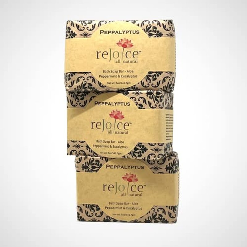 All Natural Soap Bar 5 oz (3 pack) (Aloe Vera - Peppermint & Eucalyptus)