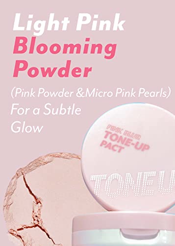 I'M MEME Compact - Tone-up Pact | Korean Pressed Setting Powder for Pink Blur Effect, with Calamine, Mattify Skin, 0.35 Oz