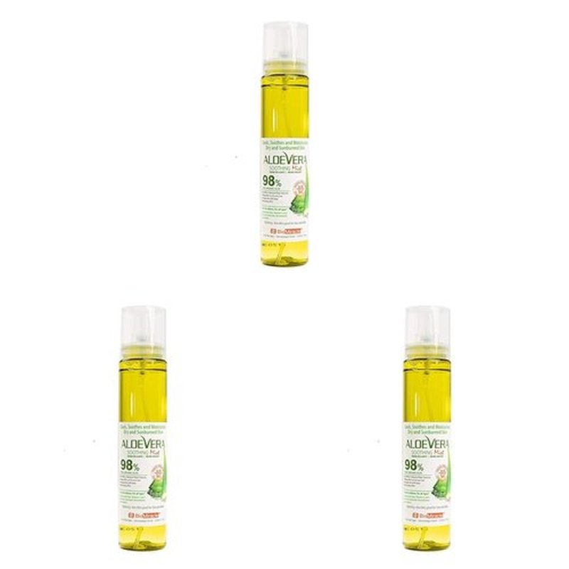 BioMiracle Aloe Vera Soothing Mist with 9 Natural Plant Extracts for Deep Hyration - 1 Spray Bottle, 3.9 FL Oz (Pack of 3)