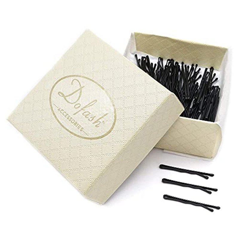 Dofash 100Pcs Bobby Pins Hair Pins Steel Hair Clips 3.5Cm/1.38" Hair Accessories For Girls (Black)