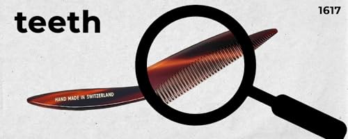 Speert #1617 Handmade Narrow Tooth Mustache Beard Comb Small Tortoise Havana Acetate Thick Coarse Fine Short Pocket Sized Facial Hair Grooming Tangle Free Beard Straightener Growth Care Styling Wet