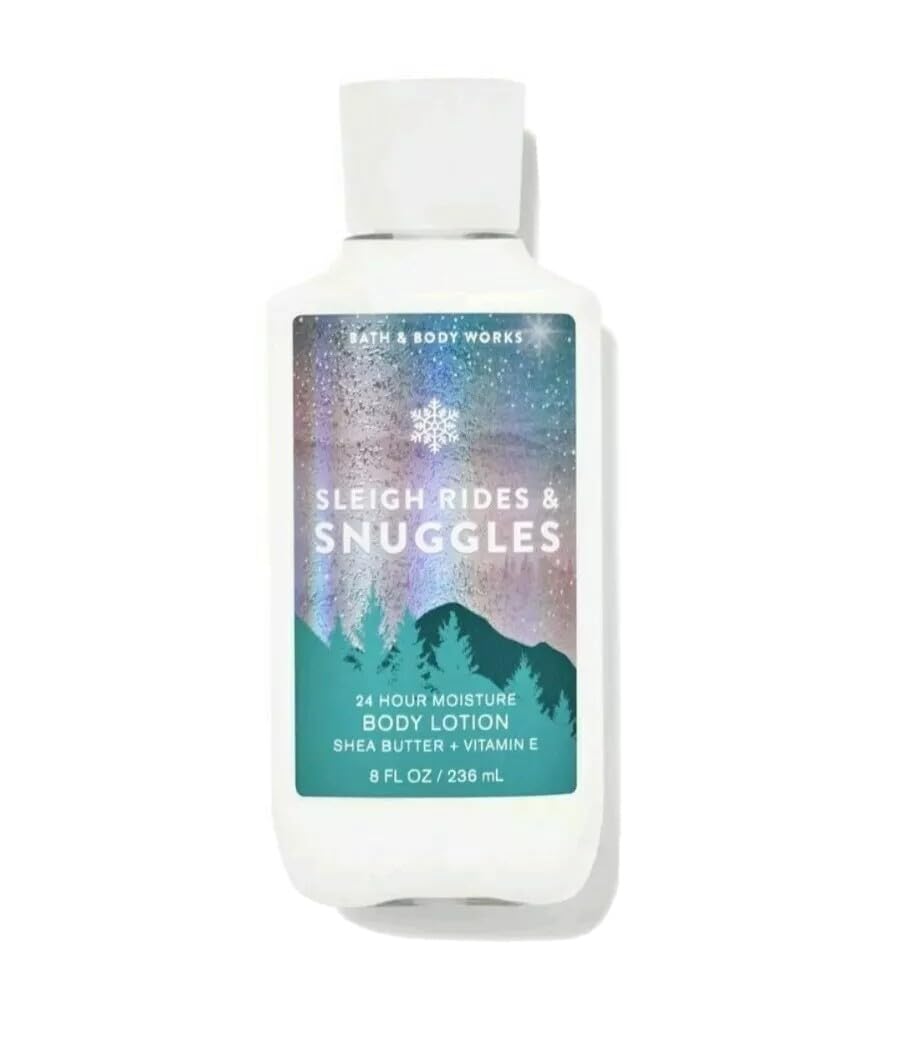 Bath and Body Works Super Smooth Body Lotion Sets Gift For Women 8 Oz (8 Fl Oz (Pack of 1), Sleigh Rides & Snuggles)