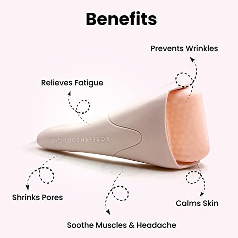ROSELYNBOUTIQUE Ice Roller for Face Wrinkles Fine Lines Puffiness Stick Massager Facial Skin Care Tools Self Care Gifts for Men Women (Beige)